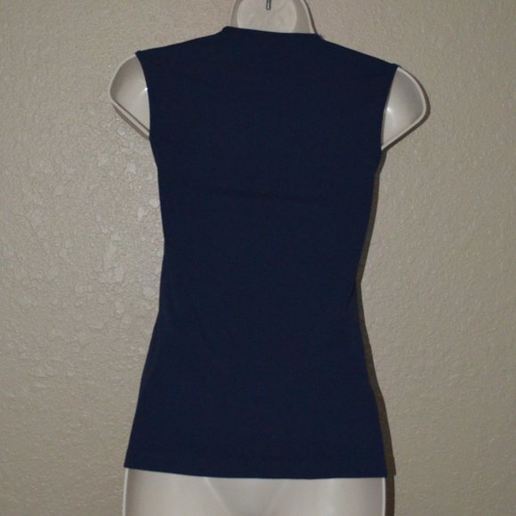 Sz S Balenciaga Navy Stretchy Sleevless Tank Top - Picture 5 of 6